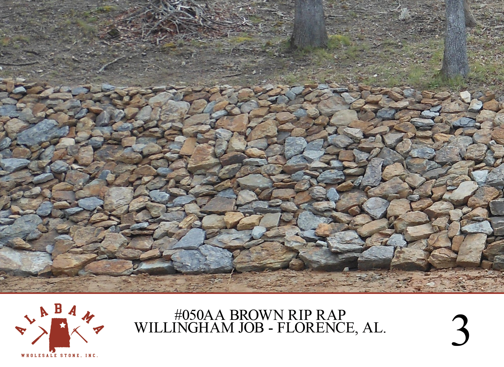#050AA BLUE/BROWN RIP RAP – Alabama Wholesale Stone