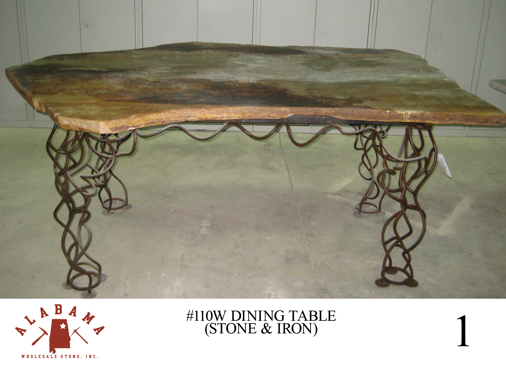 110W DINING TABLE (STONE & IRON) Alabama Wholesale Stone